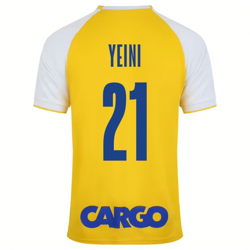 Kinder Sheran Yeini #21 Gelb Weiß Heimtrikot Trikot 2024/25 T-Shirt