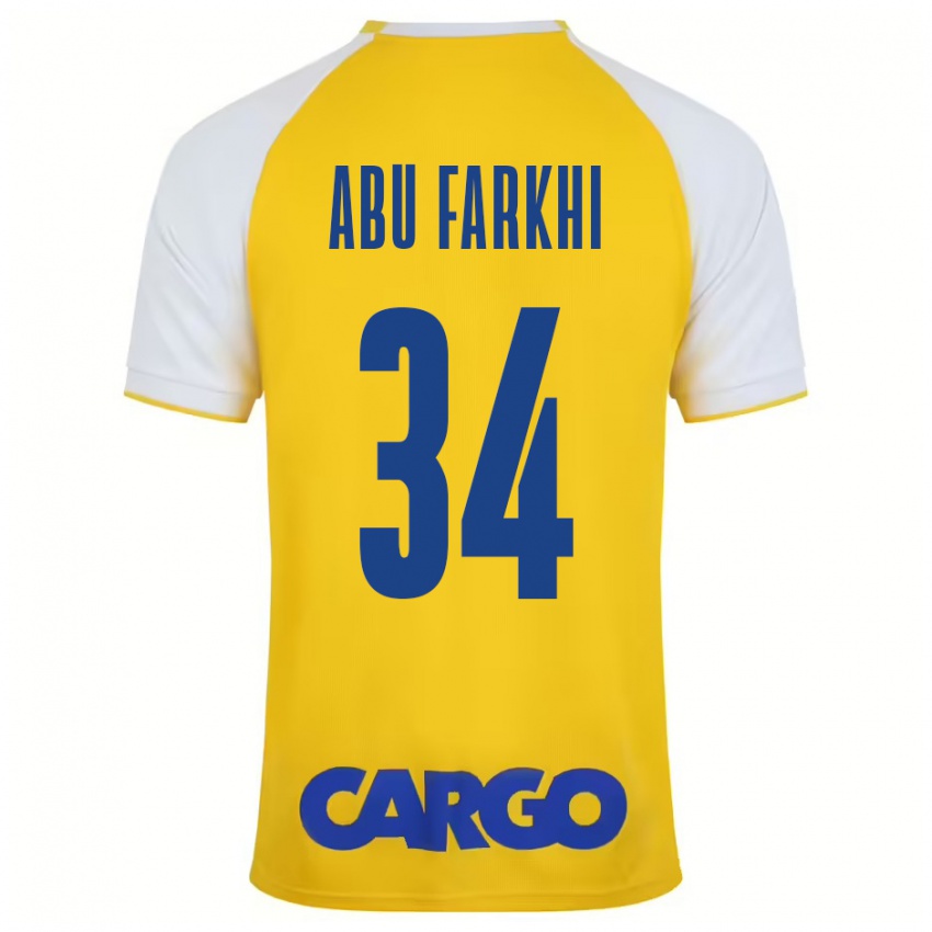 Kinder Sayed Abu Farkhi #34 Gelb Weiß Heimtrikot Trikot 2024/25 T-Shirt