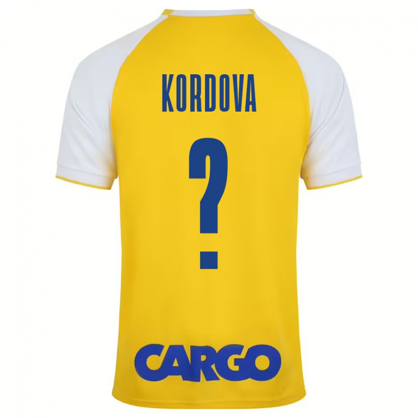 Kinder Adir Kordova #0 Gelb Weiß Heimtrikot Trikot 2024/25 T-Shirt