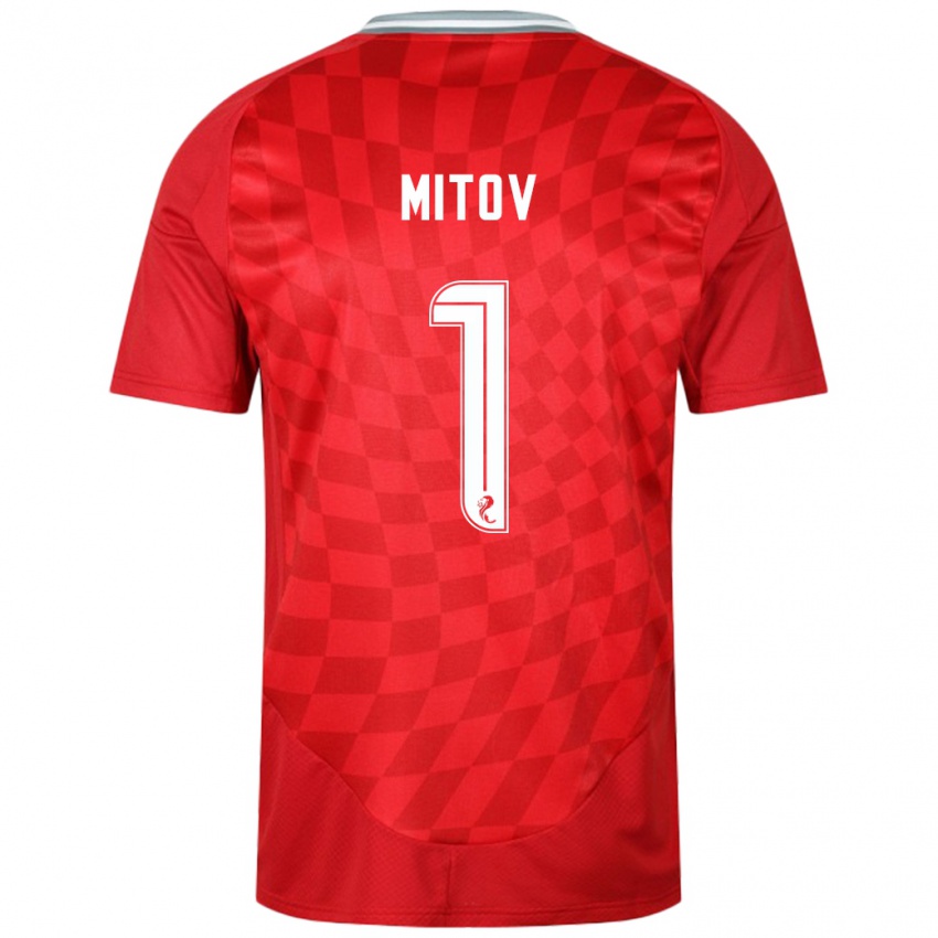 Kinder Dimitar Mitov #1 Rot Heimtrikot Trikot 2024/25 T-Shirt