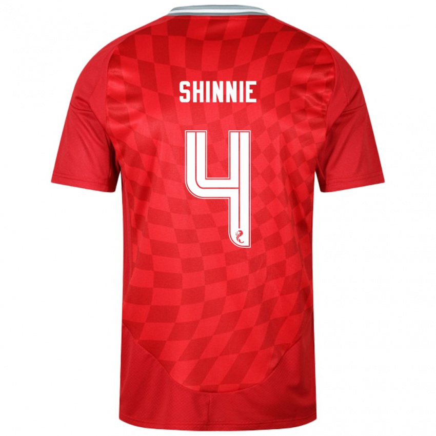 Kinder Graeme Shinnie #4 Rot Heimtrikot Trikot 2024/25 T-Shirt