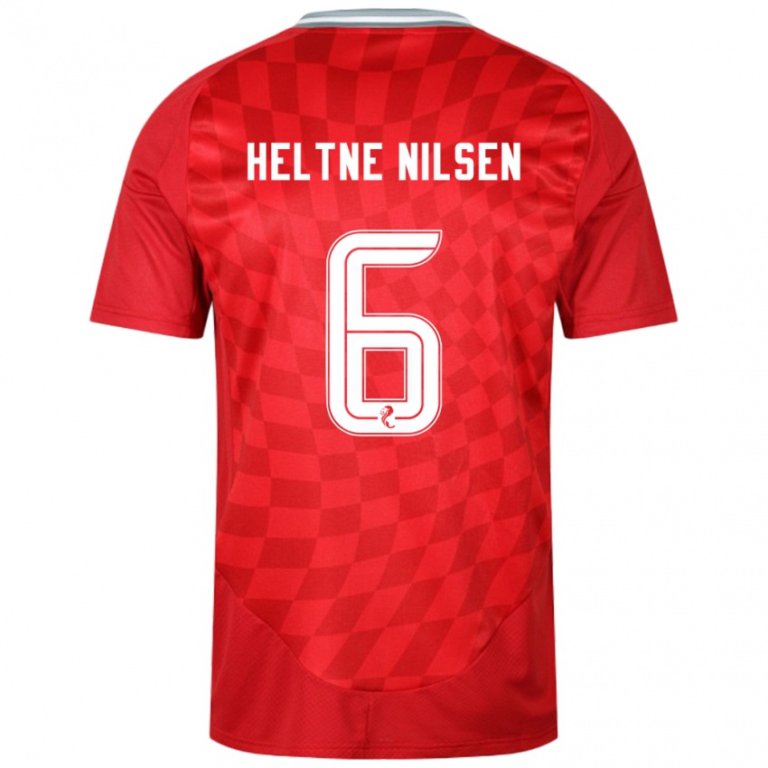 Kinder Sivert Heltne Nilsen #6 Rot Heimtrikot Trikot 2024/25 T-Shirt