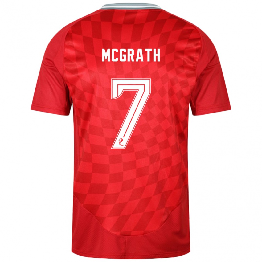 Kinder Jamie Mcgrath #7 Rot Heimtrikot Trikot 2024/25 T-Shirt