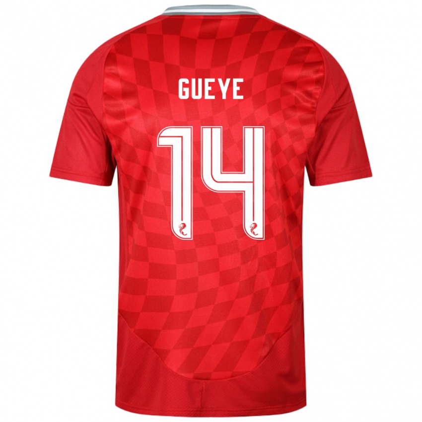 Kinder Pape Habib Gueye #14 Rot Heimtrikot Trikot 2024/25 T-Shirt