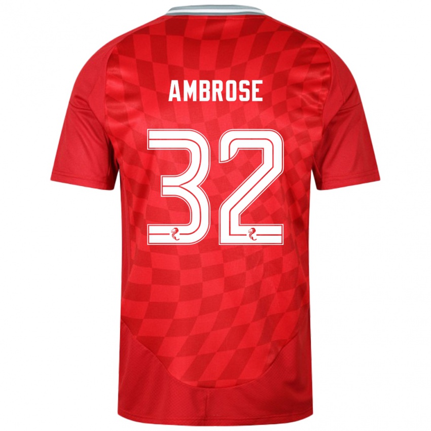 Kinder Peter Ambrose #32 Rot Heimtrikot Trikot 2024/25 T-Shirt