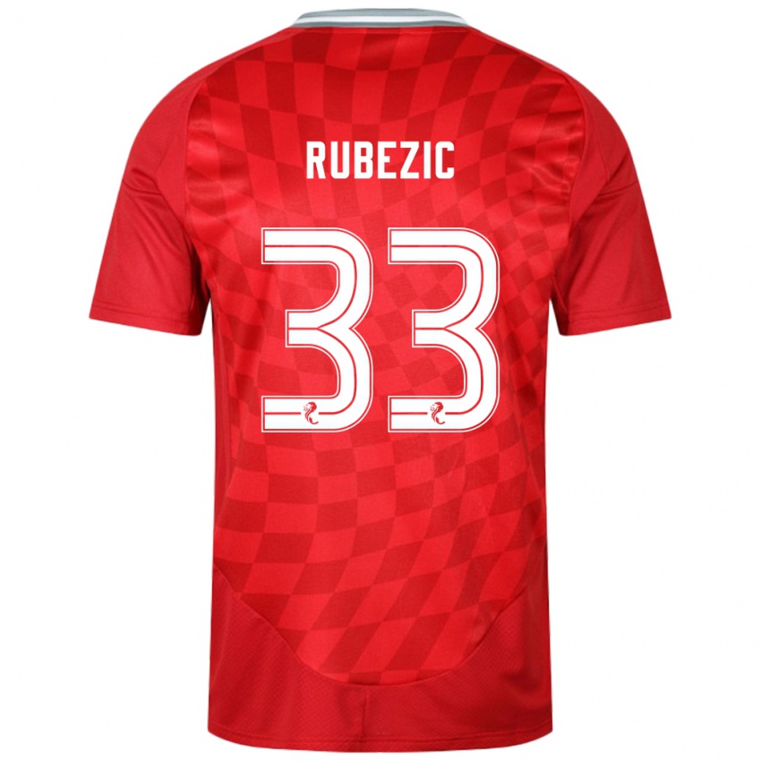 Kinder Slobodan Rubezic #33 Rot Heimtrikot Trikot 2024/25 T-Shirt