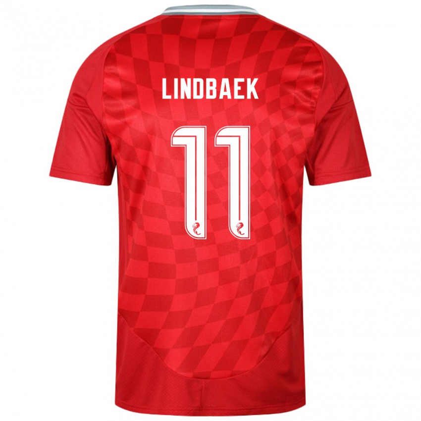 Kinder Adele Lindbaek #11 Rot Heimtrikot Trikot 2024/25 T-Shirt