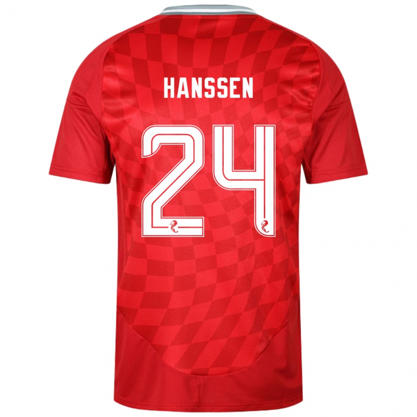 Kinder Nadine Hanssen #24 Rot Heimtrikot Trikot 2024/25 T-Shirt