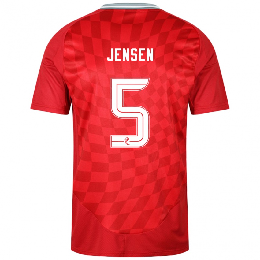 Kinder Richard Jensen #5 Rot Heimtrikot Trikot 2024/25 T-Shirt