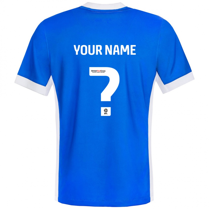 Kinder Ihren Namen #0 Blau Weiß Heimtrikot Trikot 2024/25 T-Shirt