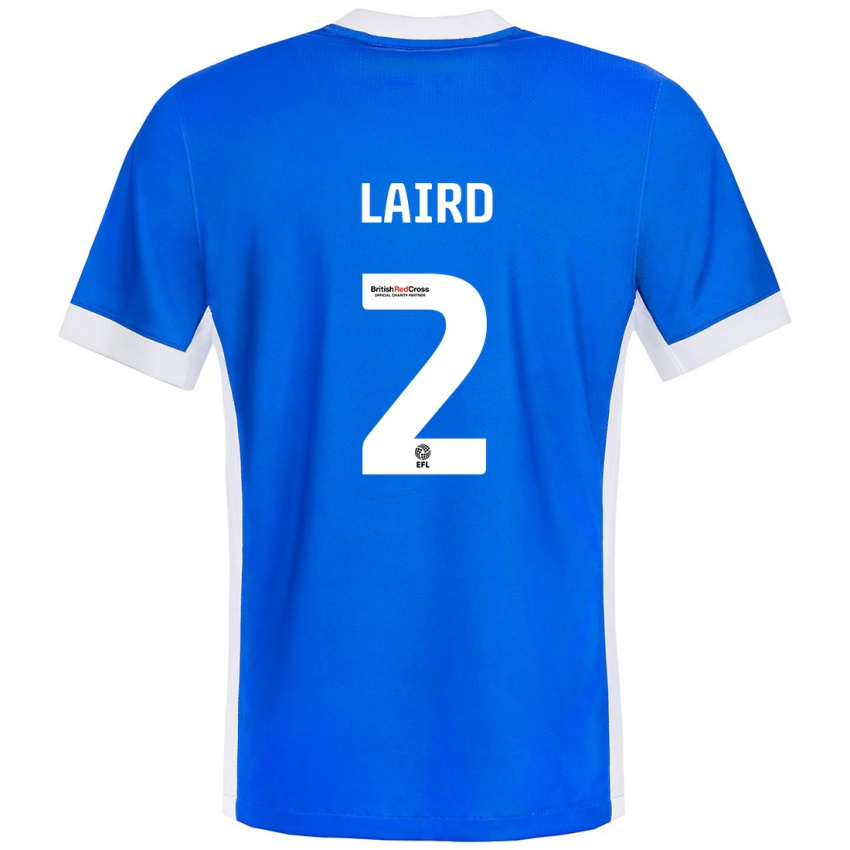 Kinder Ethan Laird #2 Blau Weiß Heimtrikot Trikot 2024/25 T-Shirt