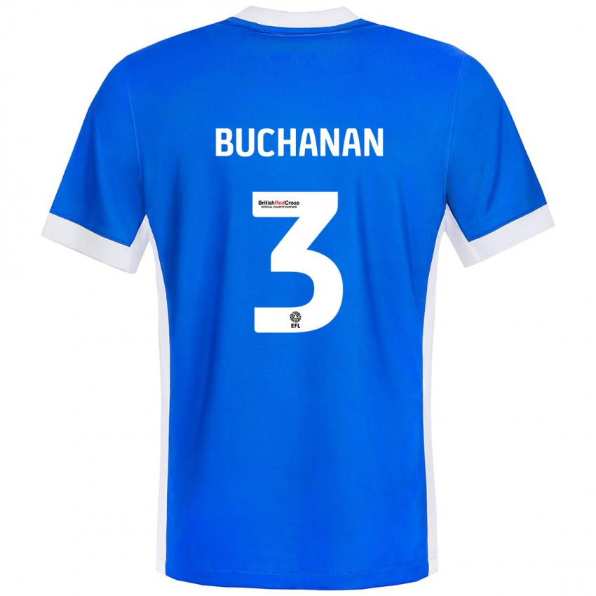 Kinder Lee Buchanan #3 Blau Weiß Heimtrikot Trikot 2024/25 T-Shirt