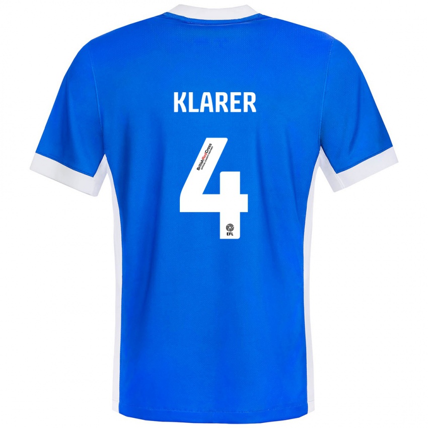 Kinder Christoph Klarer #4 Blau Weiß Heimtrikot Trikot 2024/25 T-Shirt