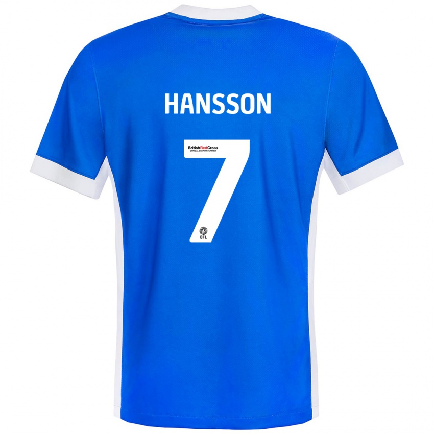 Kinder Emil Hansson #7 Blau Weiß Heimtrikot Trikot 2024/25 T-Shirt