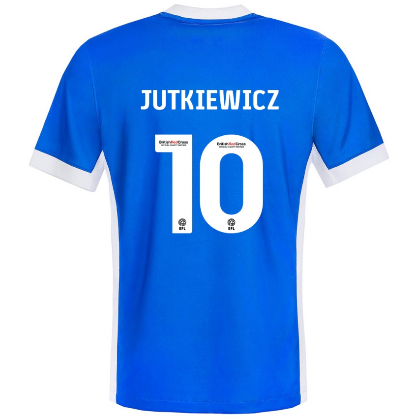 Kinder Lukas Jutkiewicz #10 Blau Weiß Heimtrikot Trikot 2024/25 T-Shirt