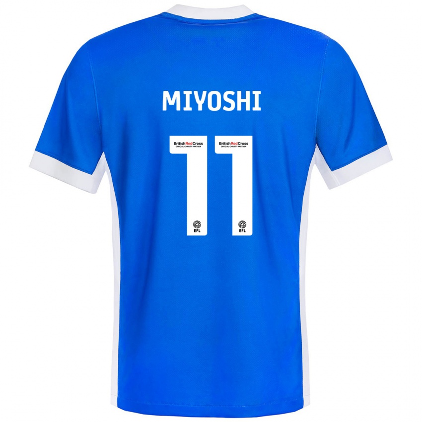 Kinder Koji Miyoshi #11 Blau Weiß Heimtrikot Trikot 2024/25 T-Shirt