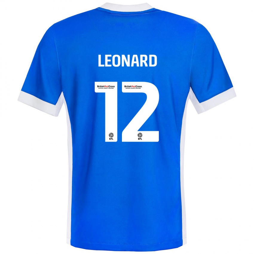 Kinder Marc Leonard #12 Blau Weiß Heimtrikot Trikot 2024/25 T-Shirt