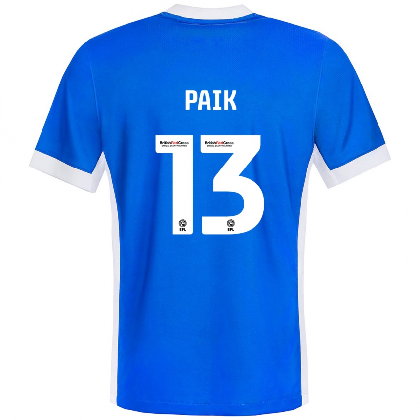 Kinder Seung-Ho Paik #13 Blau Weiß Heimtrikot Trikot 2024/25 T-Shirt