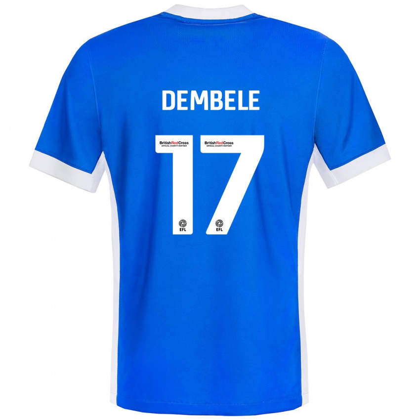 Kinder Siriki Dembélé #17 Blau Weiß Heimtrikot Trikot 2024/25 T-Shirt