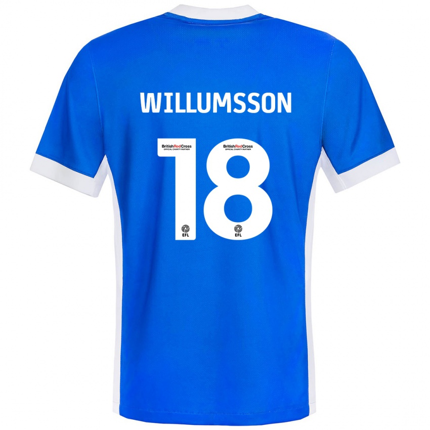 Kinder Willum Thór Willumsson #18 Blau Weiß Heimtrikot Trikot 2024/25 T-Shirt