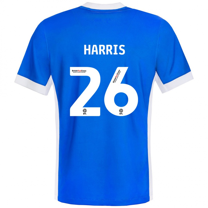 Kinder Luke Harris #26 Blau Weiß Heimtrikot Trikot 2024/25 T-Shirt