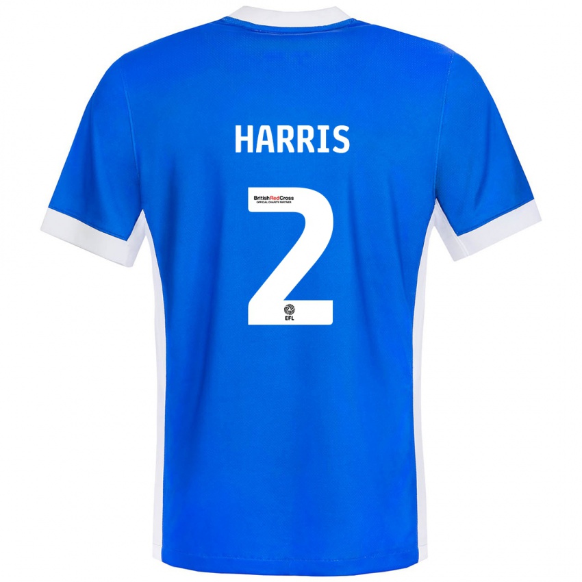 Kinder Martha Harris #2 Blau Weiß Heimtrikot Trikot 2024/25 T-Shirt