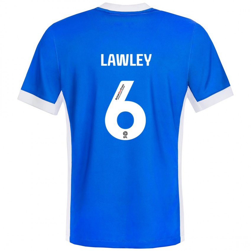 Kinder Gemma Lawley #6 Blau Weiß Heimtrikot Trikot 2024/25 T-Shirt