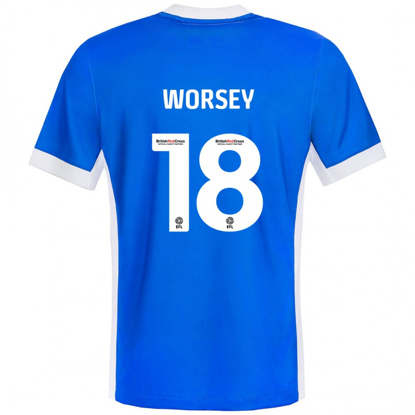 Kinder Louanne Worsey #18 Blau Weiß Heimtrikot Trikot 2024/25 T-Shirt