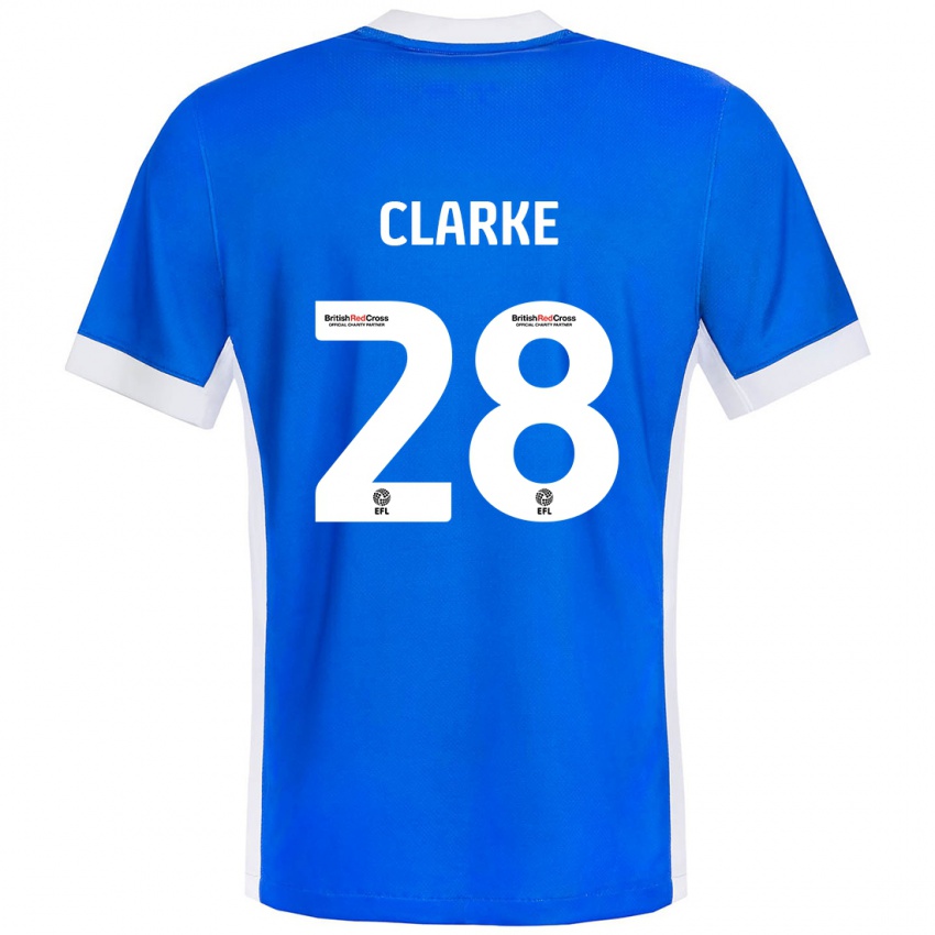 Kinder Charlotte Clarke #28 Blau Weiß Heimtrikot Trikot 2024/25 T-Shirt