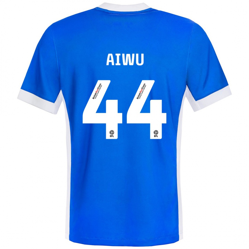 Kinder Emanuel Aiwu #44 Blau Weiß Heimtrikot Trikot 2024/25 T-Shirt