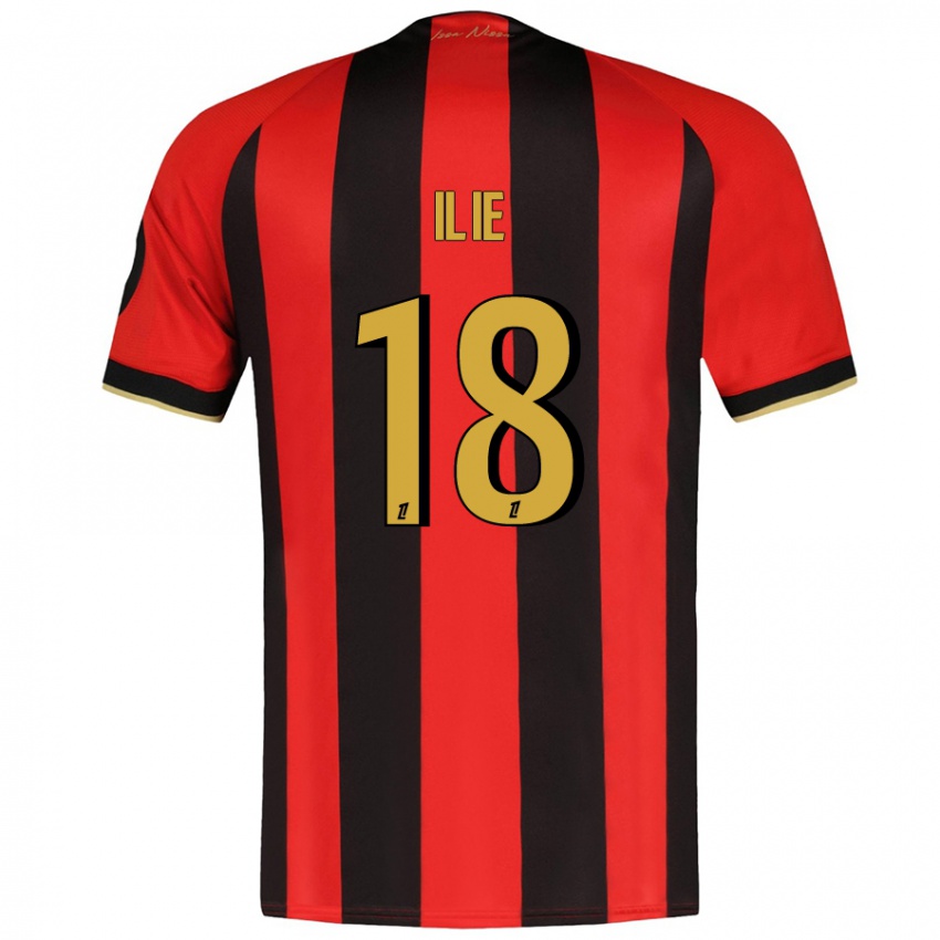 Kinder Rareș Ilie #18 Rot Schwarz Heimtrikot Trikot 2024/25 T-Shirt