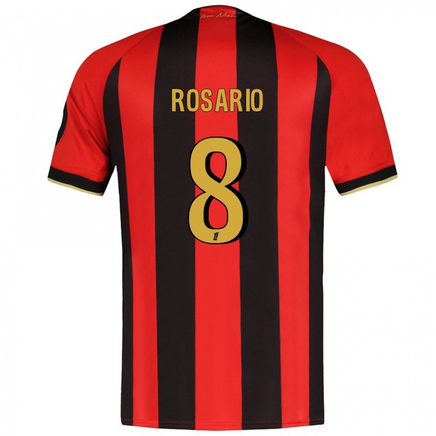 Kinder Pablo Rosario #8 Rot Schwarz Heimtrikot Trikot 2024/25 T-Shirt