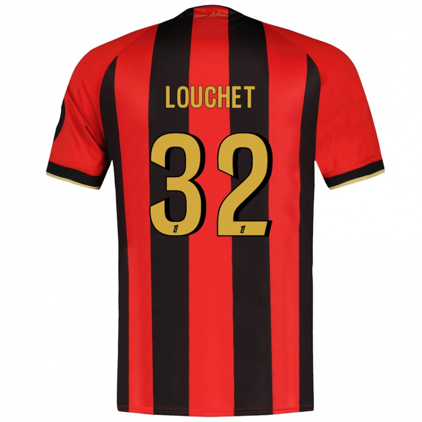 Kinder Tom Louchet #32 Rot Schwarz Heimtrikot Trikot 2024/25 T-Shirt