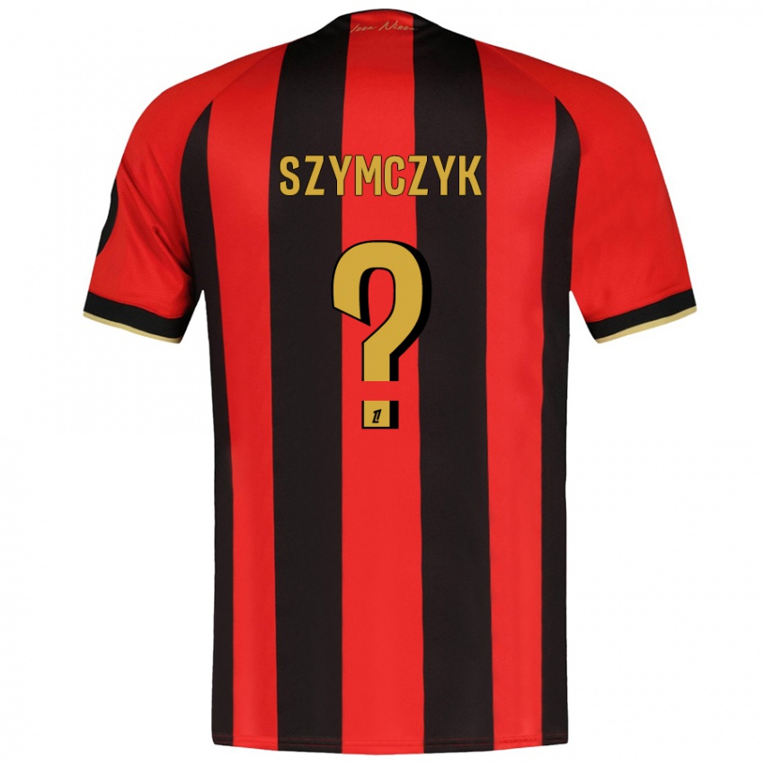 Kinder Kacper Szymczyk #0 Rot Schwarz Heimtrikot Trikot 2024/25 T-Shirt