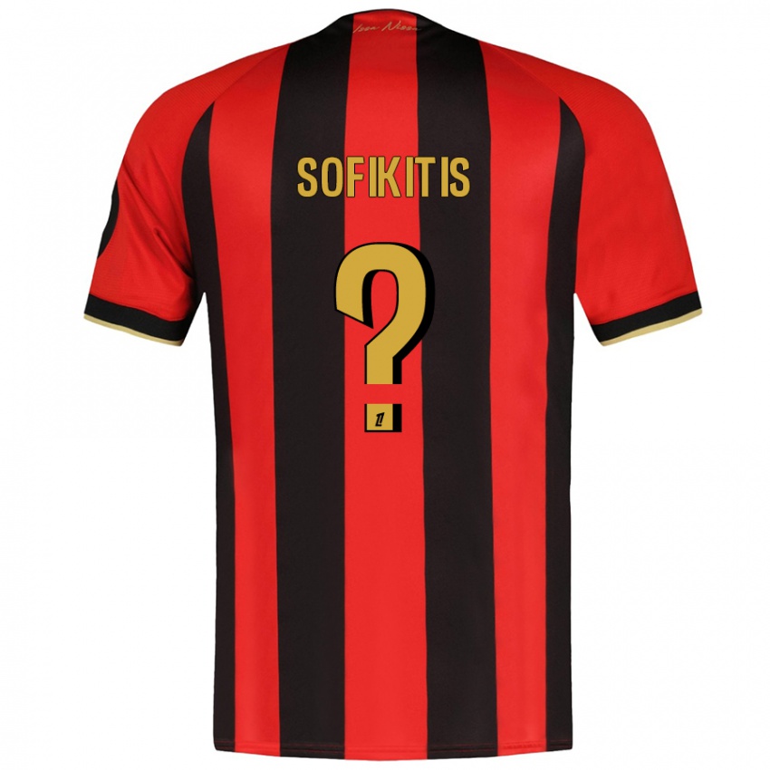 Kinder Yanis Sofikitis #0 Rot Schwarz Heimtrikot Trikot 2024/25 T-Shirt