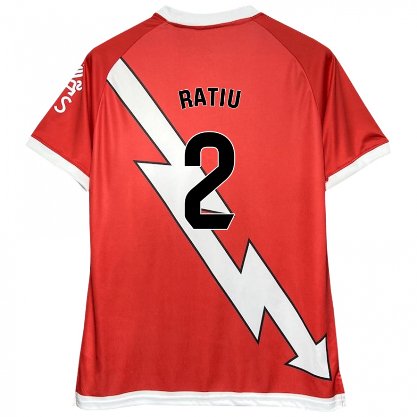 Kinder Andrei Rațiu #2 Weiß Rot Heimtrikot Trikot 2024/25 T-Shirt