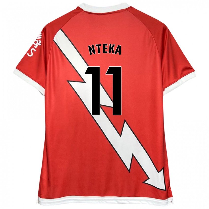 Kinder Randy Nteka #11 Weiß Rot Heimtrikot Trikot 2024/25 T-Shirt