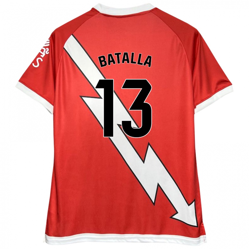 Kinder Augusto Batalla #13 Weiß Rot Heimtrikot Trikot 2024/25 T-Shirt