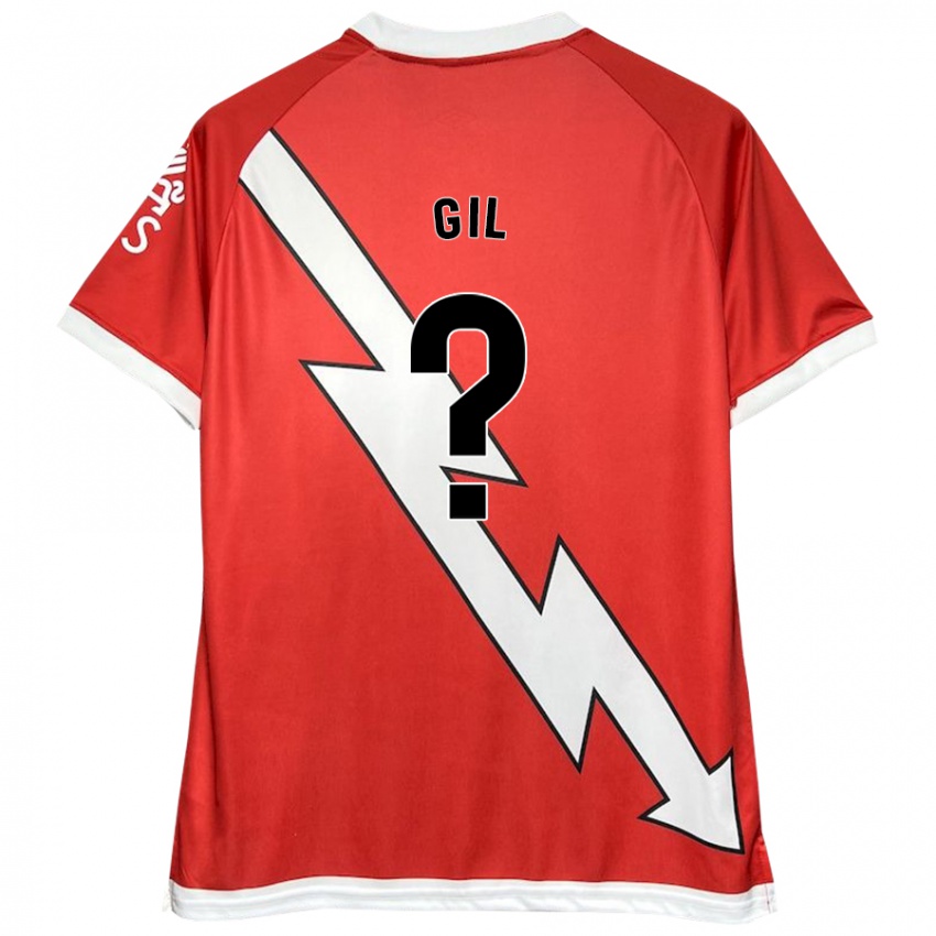 Kinder Juanpe Gil #0 Weiß Rot Heimtrikot Trikot 2024/25 T-Shirt