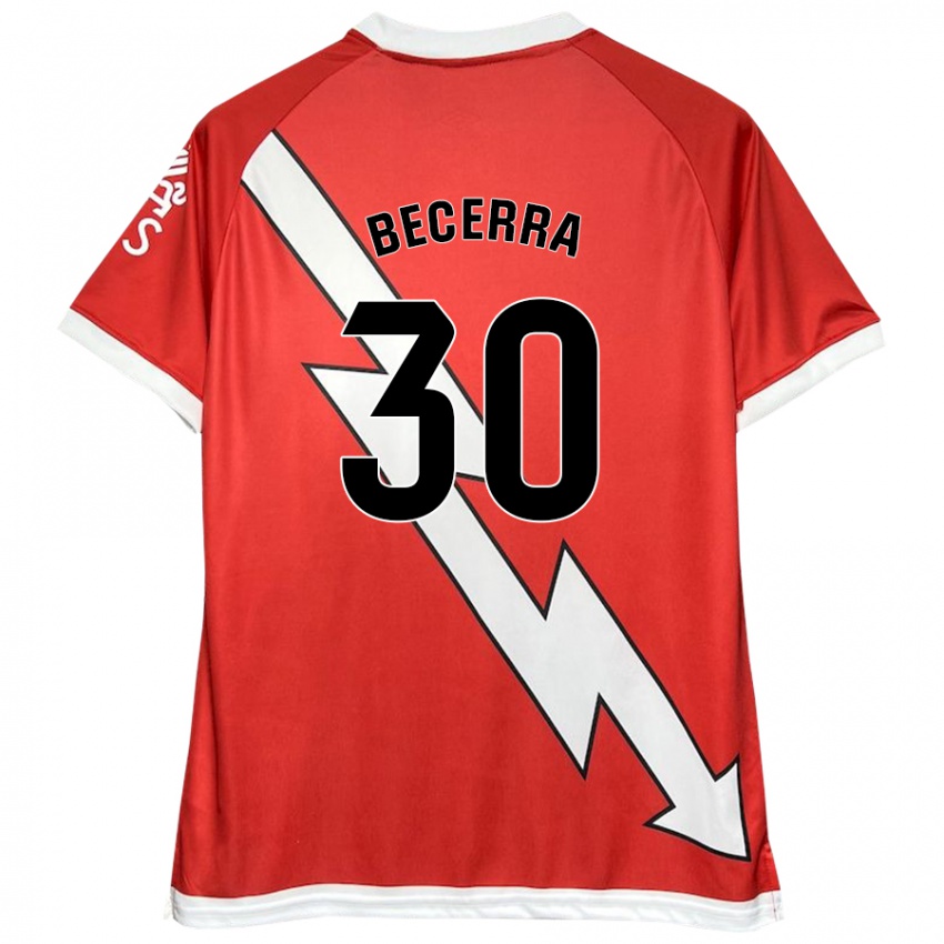 Kinder Samuel Becerra #30 Weiß Rot Heimtrikot Trikot 2024/25 T-Shirt