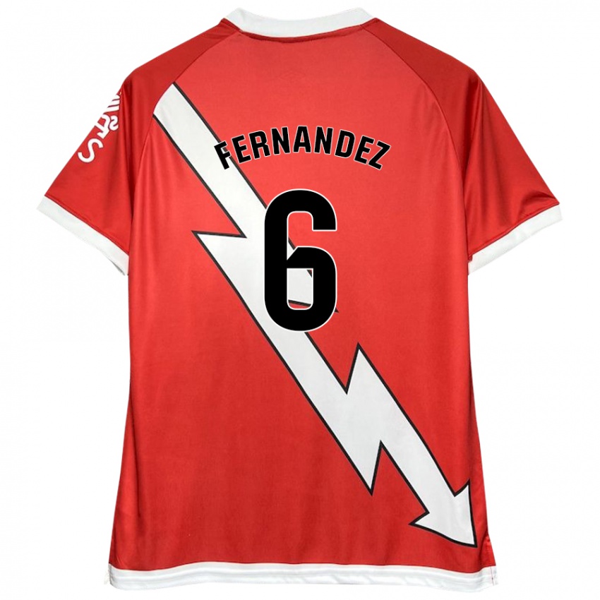 Kinder Paula Fernández #6 Weiß Rot Heimtrikot Trikot 2024/25 T-Shirt