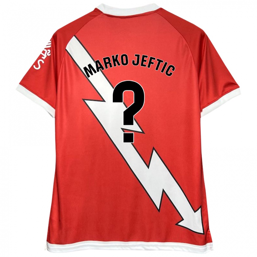 Kinder Marko Jeftic #0 Weiß Rot Heimtrikot Trikot 2024/25 T-Shirt