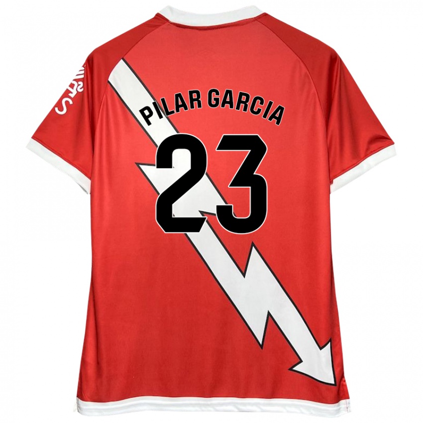 Kinder María Pilar García Villalba #23 Weiß Rot Heimtrikot Trikot 2024/25 T-Shirt