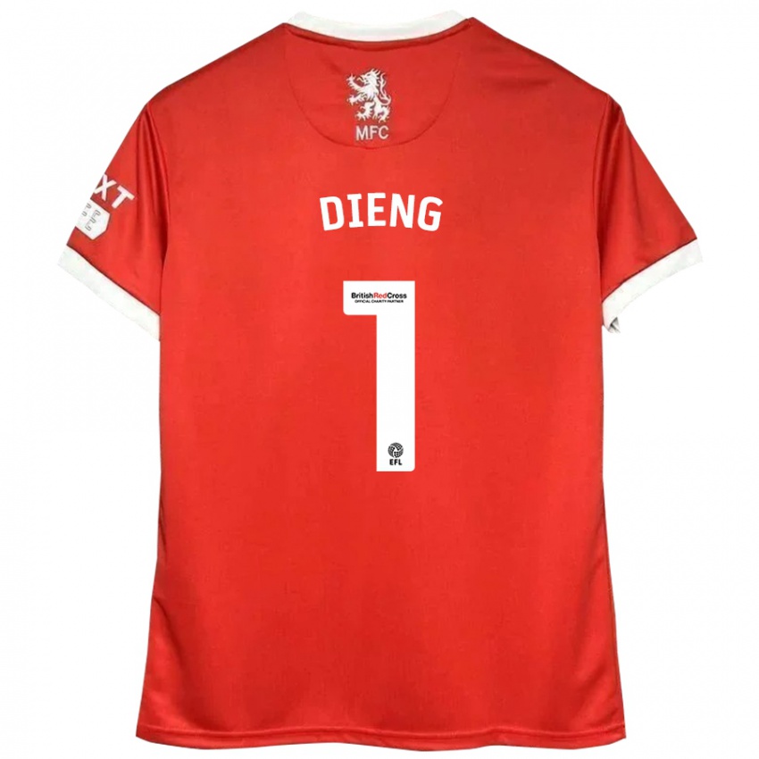 Kinder Seny Dieng #1 Rot Weiß Heimtrikot Trikot 2024/25 T-Shirt