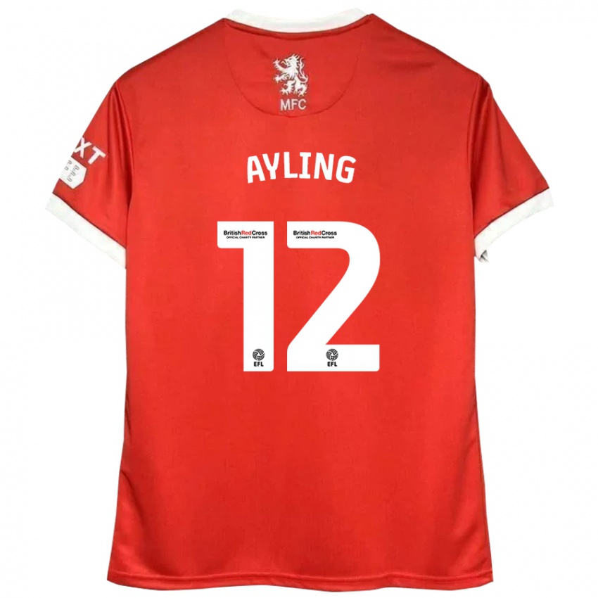 Kinder Luke Ayling #12 Rot Weiß Heimtrikot Trikot 2024/25 T-Shirt