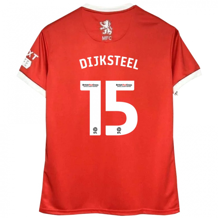 Kinder Anfernee Dijksteel #15 Rot Weiß Heimtrikot Trikot 2024/25 T-Shirt