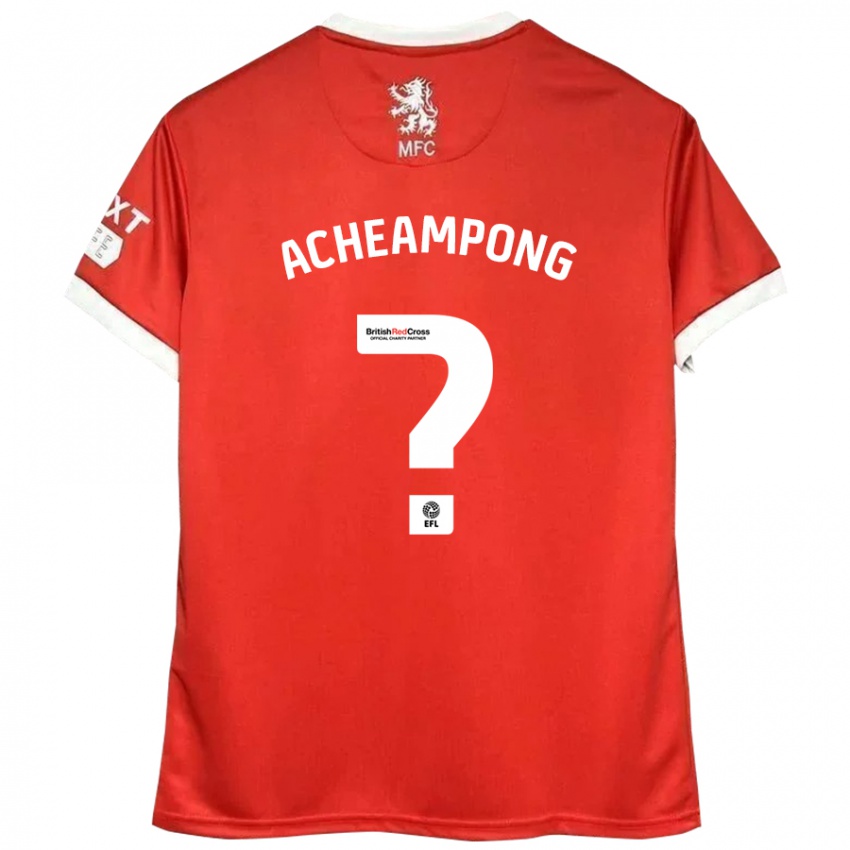 Kinder Prince Acheampong #0 Rot Weiß Heimtrikot Trikot 2024/25 T-Shirt