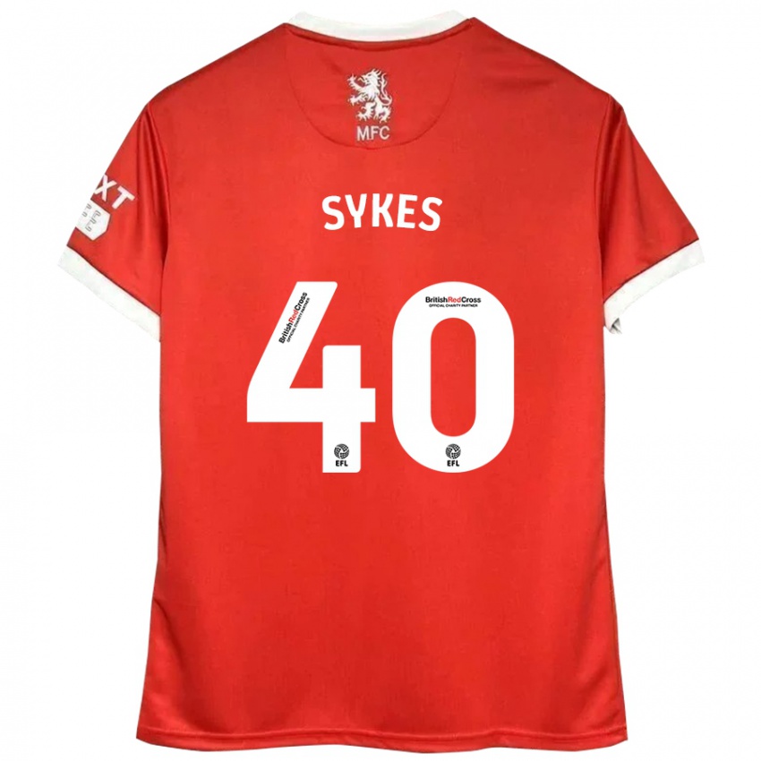 Kinder Cain Sykes #40 Rot Weiß Heimtrikot Trikot 2024/25 T-Shirt