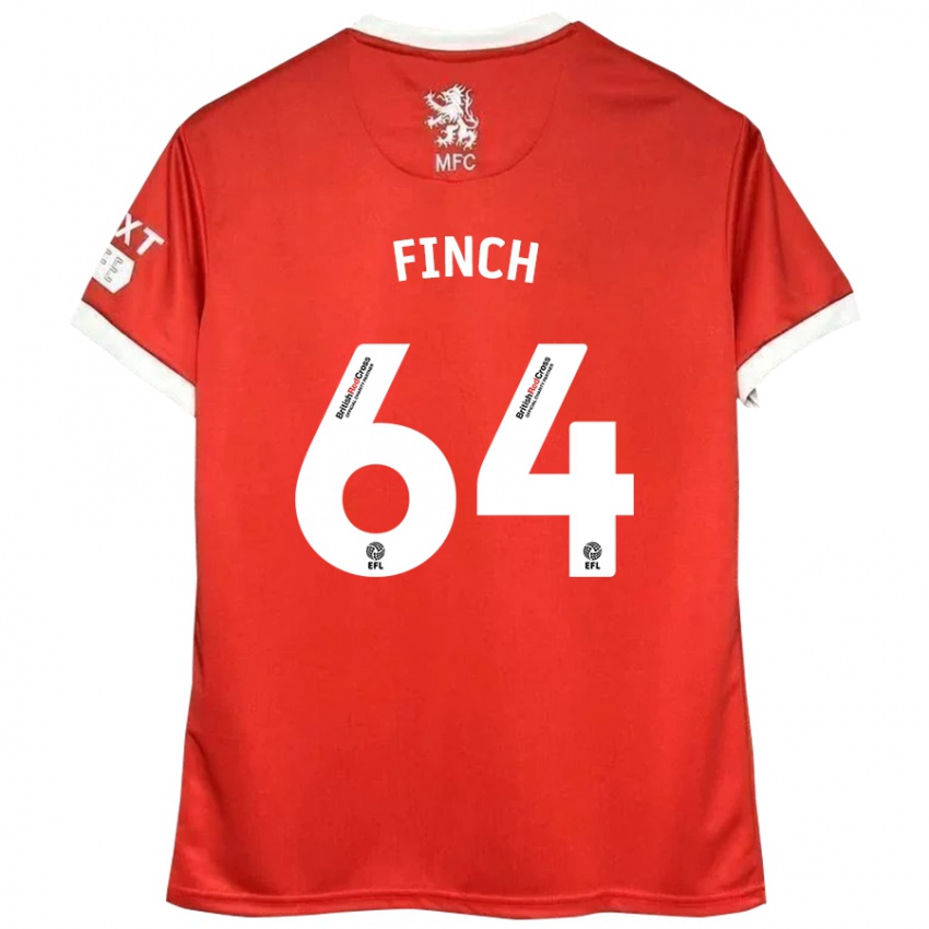 Kinder Sonny Finch #64 Rot Weiß Heimtrikot Trikot 2024/25 T-Shirt