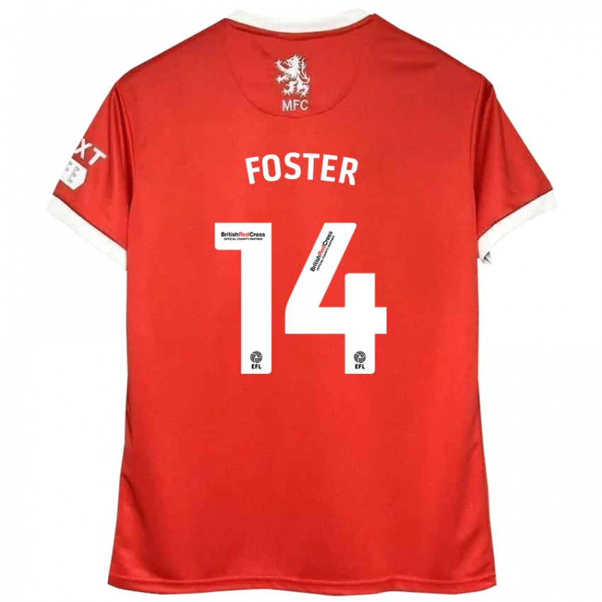 Kinder Emma Foster #14 Rot Weiß Heimtrikot Trikot 2024/25 T-Shirt